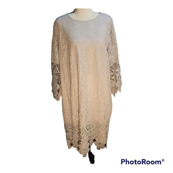 Kings Road Silver Scallop Lace Dress NWT Sz 2X - Picture 1 of 6